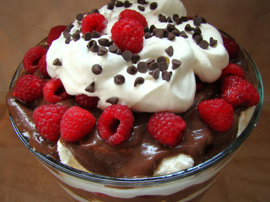 magere chocolade raspberry trifle