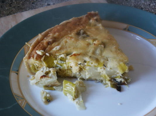 prei, ui, spruitjes quiche / taart