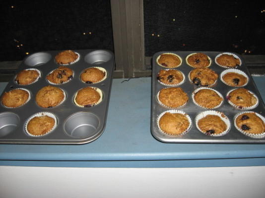 pompoen bosbessen muffins