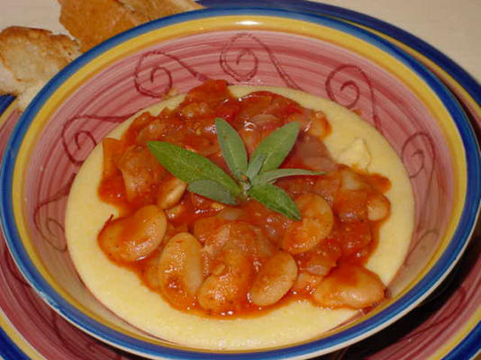 polenta vingers met bonen en tomaten
