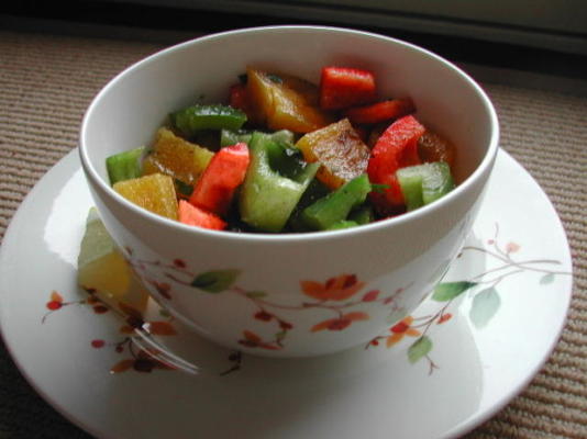 gegrilde paprika salade (slata fel fel)