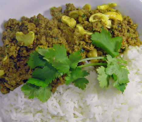 lam gehakt curry (kheema shahzada soort)