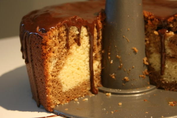 chocolade-pompoen marmeren cake