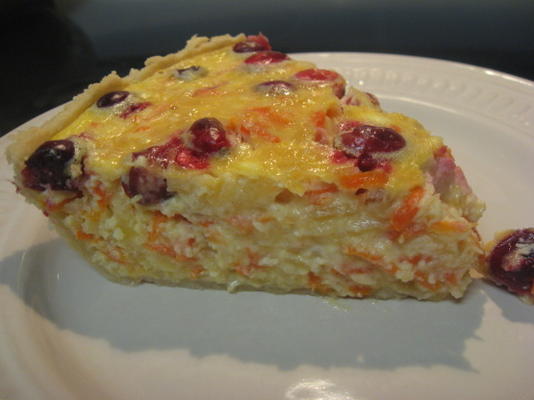 zoete aardappel cranberry quiche