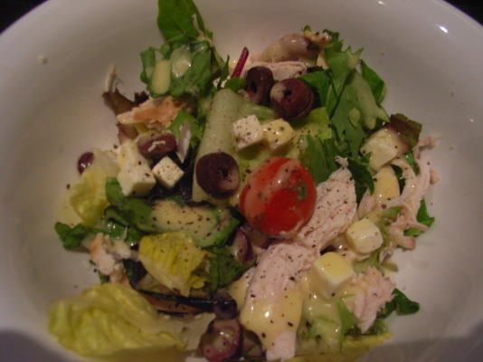 gehakte Griekse salade met kip