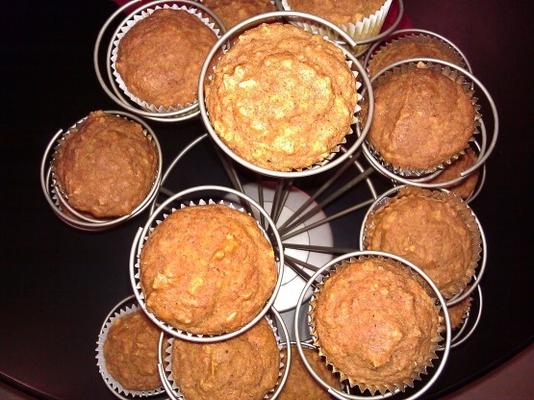 vochtige pompoen havermout muffins