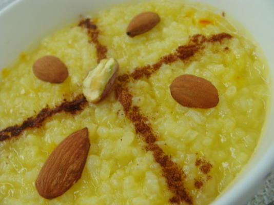 iranian saffron rice pudding (sholeh zard) (zuivelvrij en glu