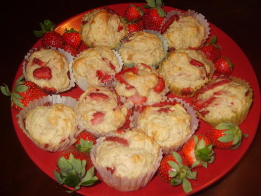 aardbeien houden van muffins