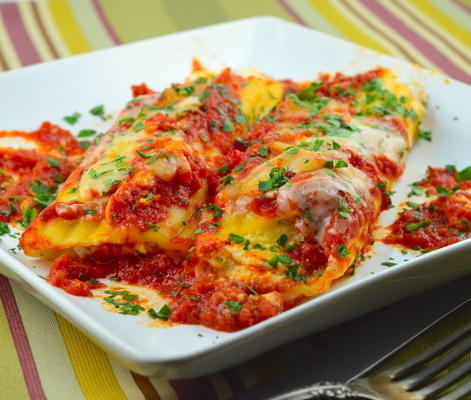 kaas gevuld manicotti