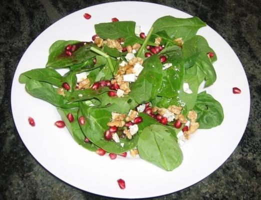 wilde groene salade met granaatappelvinaigrette