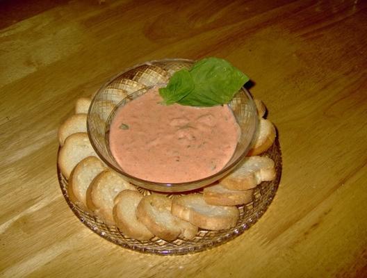 geroosterde rode paprika en knoflook dip