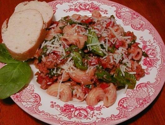 shelly's spinazie beef skillet dinner