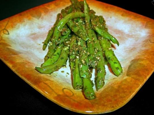 groene bonen met balsamico pesto