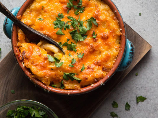 macaroni plantaardige kaas taart