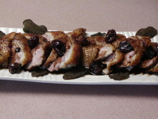 eendenborst met balsamico kersenglazuur