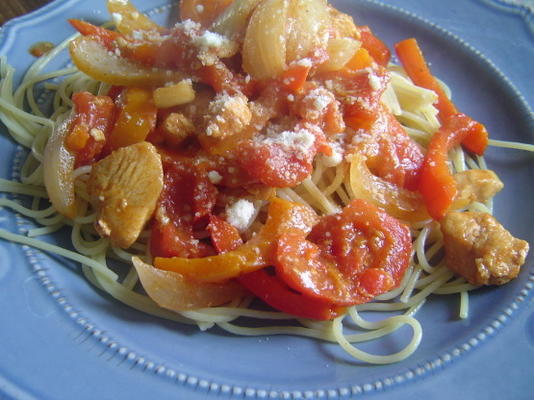 pittige kippizza pasta