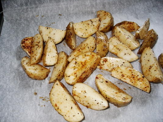 oven gebakken pittige wedges patat