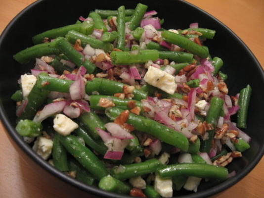 groene bonen met feta en pecannoten