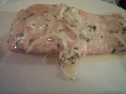 gegrilde zalm in champagnesaus