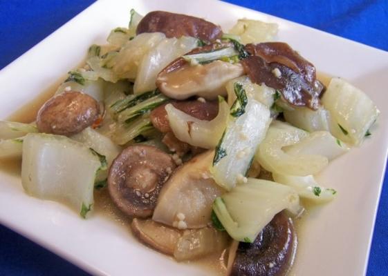 paksoi en shiitakes