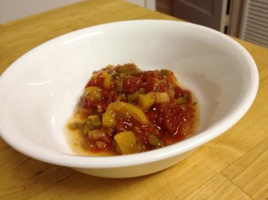 pittige zoete perziksalsa