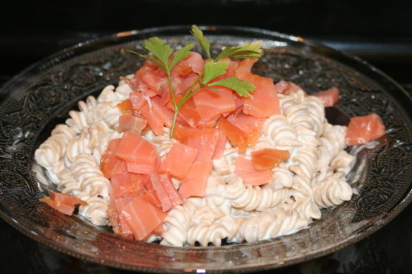 roomkaas en lox pasta