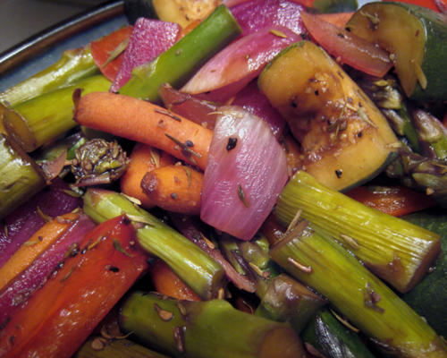 broiled balsamic-maple groenten