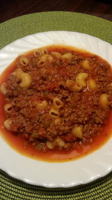 Italiaans gehakt en macaroni