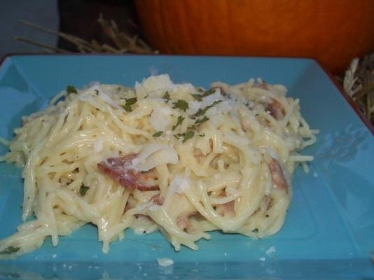 pastavormige carbonara met laag vetgehalte