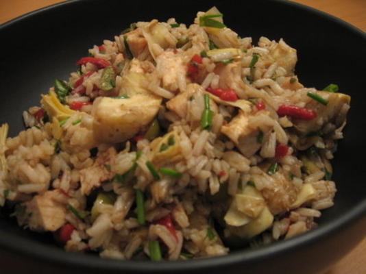 mediterrane kip en rijstsalade