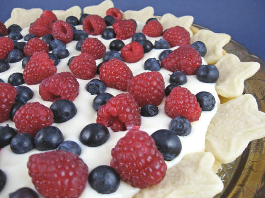 framboos bosbessen ster taart