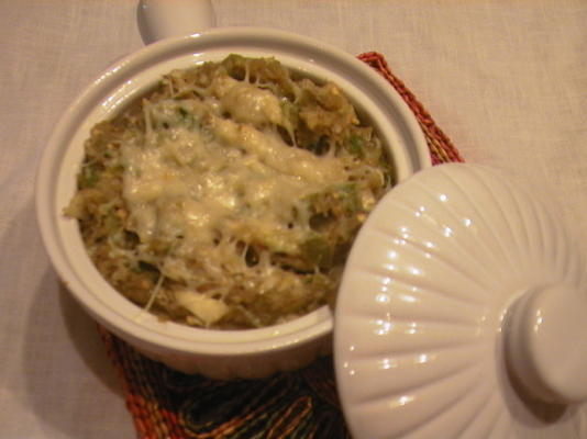 pikante krab en aubergine (aubergine) dressing