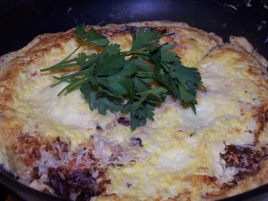 krabvlees frittata met tomaten en kruiden