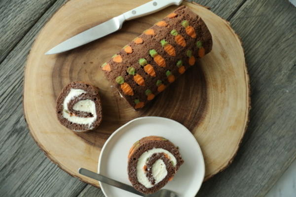 chocolade wortelcake roll