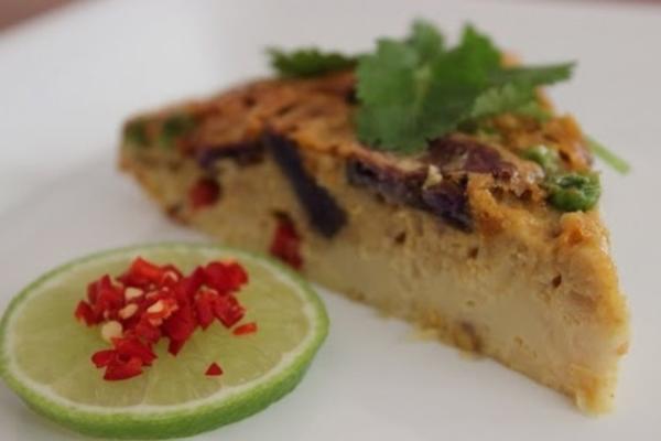 korstloze glutenvrije Thaise masserman curry quiche