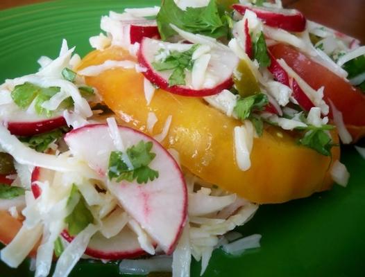 tomaat en oaxaca kaas salade