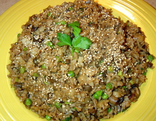 mushroom fried rice (teppanyaki-stijl)
