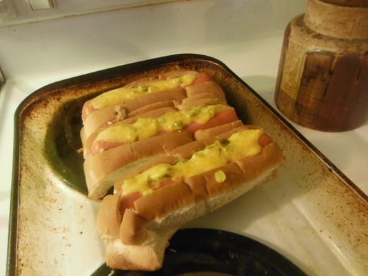 open-face hotdogs