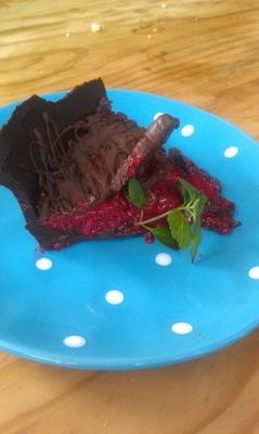 chocolade en frambozenverrassing