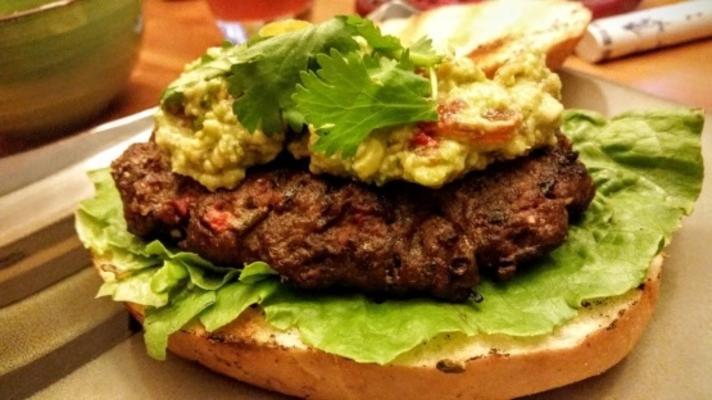 tex mex burgers; guacamole