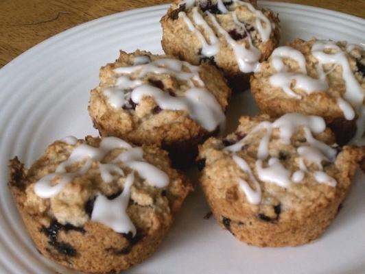 iced lemon blueberry muffins