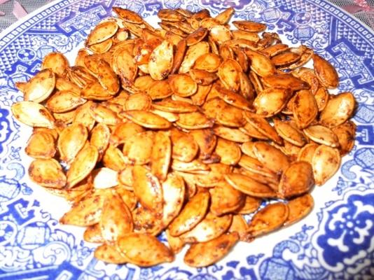 pompoenpitten met worcestershire en knoflook