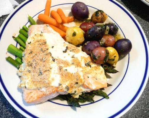 citroen en basilicum zalm met geitenkaas saus