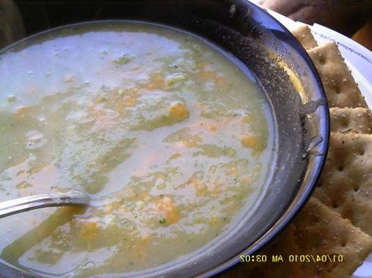 Ierse broccoli, aardappel en cheddar chowder