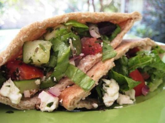 Griekse salade pita sandwich