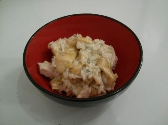 chicken-artichoke risotto met gruyere-kaas