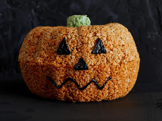 rijst krispies jack-o'-lantern