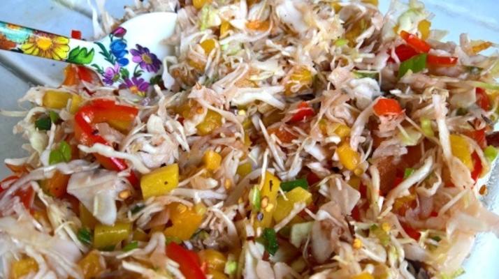 roerbak zoete en pittige peachy slaw