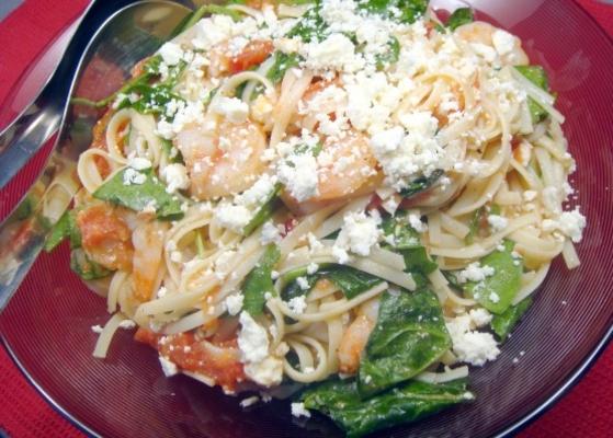 geroosterde tomaten met linguine van garnalen