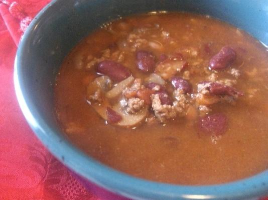 chili met bonen en bier (crock pot)
